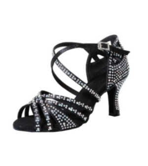 Latin dance shoes, black adult dance shoes, shoes - heel 7.5