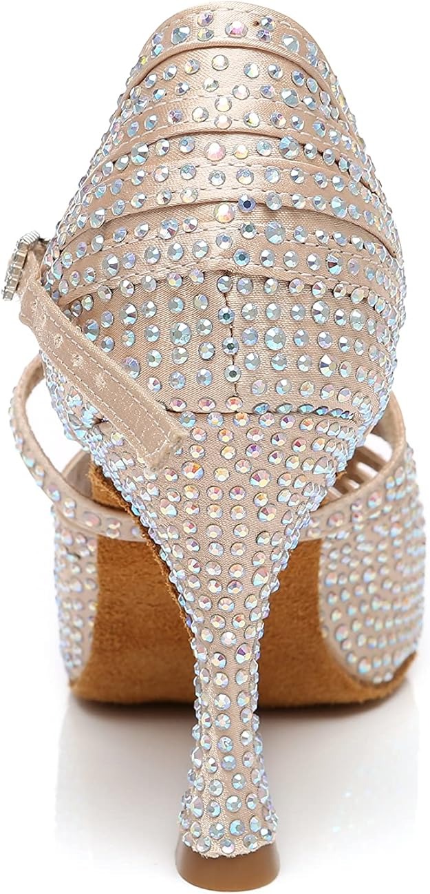 Minishion Dance Heel for Women Rhinestone Latin shoes - Image 2