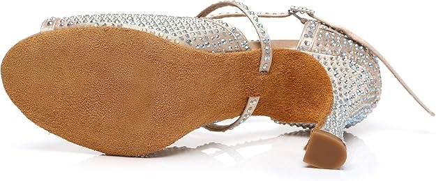 Minishion Dance Heel for Women Rhinestone Latin shoes - Image 6