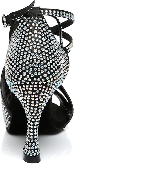 Minishion Womens Salsa Dance Shoes High Heel Ballroom Dancing Sandals - Image 2