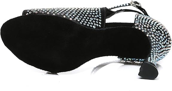 Minishion Womens Salsa Dance Shoes High Heel Ballroom Dancing Sandals - Image 6