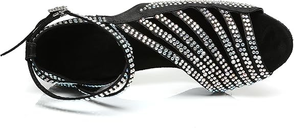 Minishion Womens Salsa Dance Shoes High Heel Ballroom Dancing Sandals - Image 7