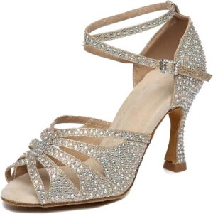 MINITOO Women's Dance Shoes Dance Shoes Latin Salsa Glitter Sandals