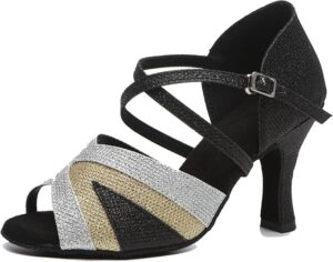Minishion Glitter Dance Heels for Women High Heel Prom Party Shoes