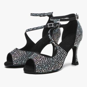 Women's Sparkling Glitter Customized Heel Latin Shoes Salsa Shoes Ballroom Dance Shoes