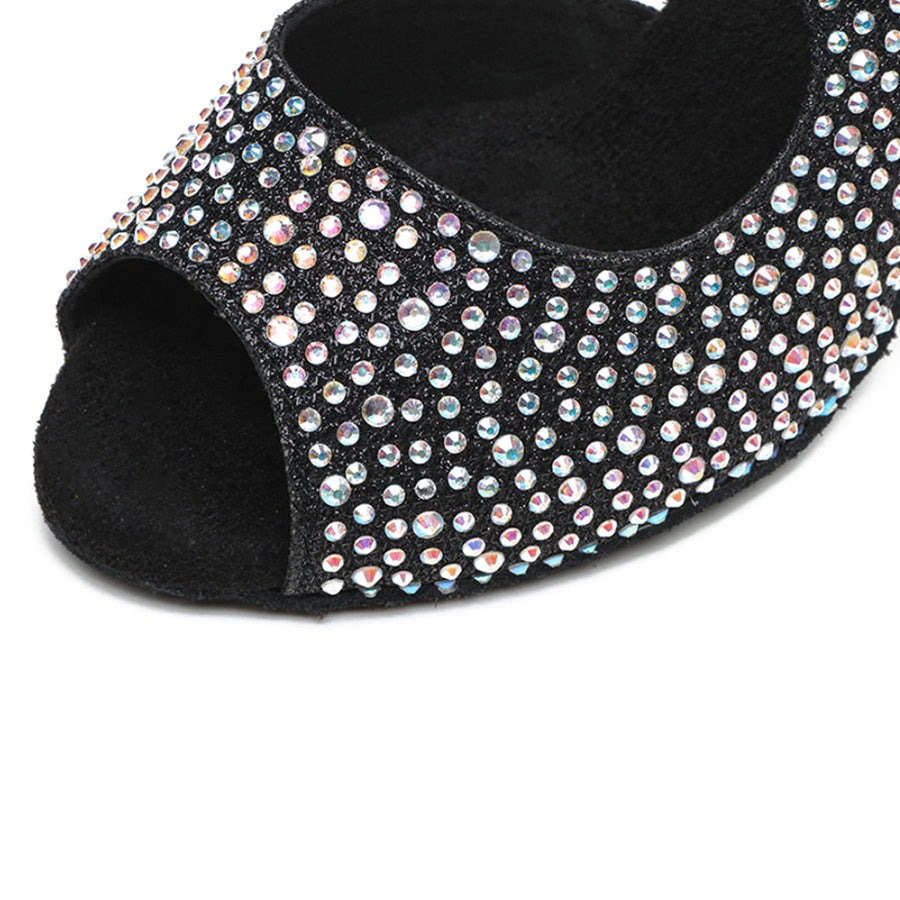 Women's Sparkling Glitter Customized Heel Latin Shoes Salsa Shoes Ballroom Dance Shoes - Image 4