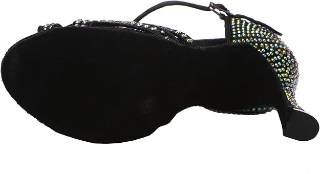 MINITOO Ladies Latin Tango Dance Shoes with Bridle and Rhinestone - Image 4