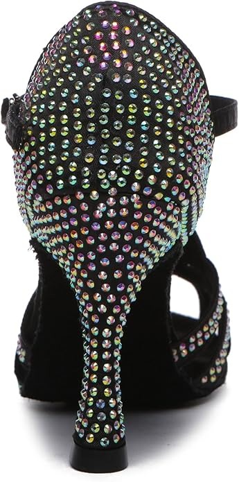 MINITOO Ladies Latin Tango Dance Shoes with Bridle and Rhinestone - Image 6