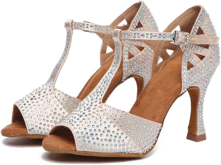 Latin Salsa Ballroom Dance Shoes Women Practice Perfermence Dancing Shoes - Image 2
