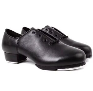 Genuine Leather Adult tap dance shoes Men women kicked shoes Sports Leather soft bottom High-impact aluminum plate Black shoe